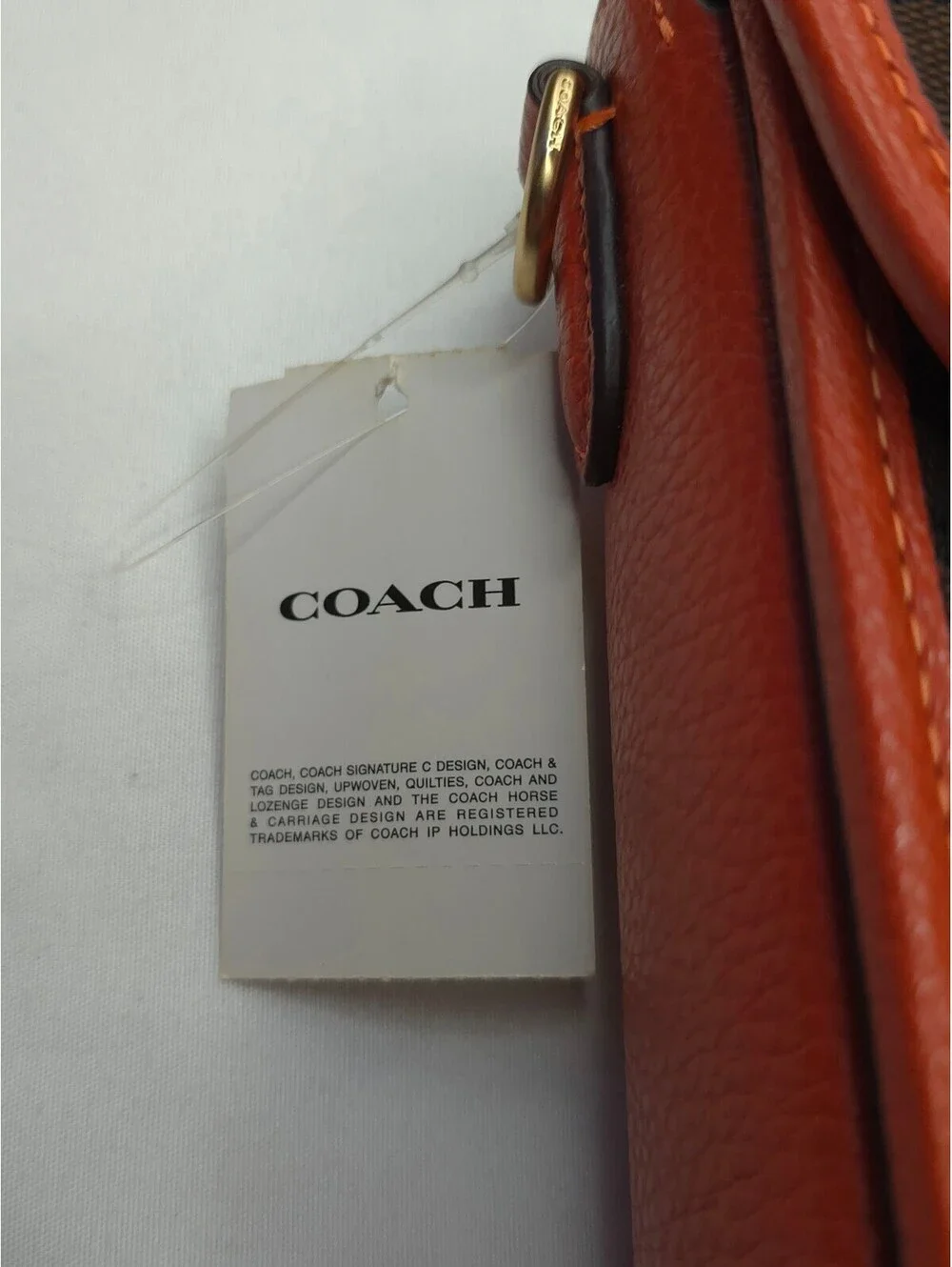 Coach Signature Canvas Lonnie Crossbody Bag in Brown and Orange